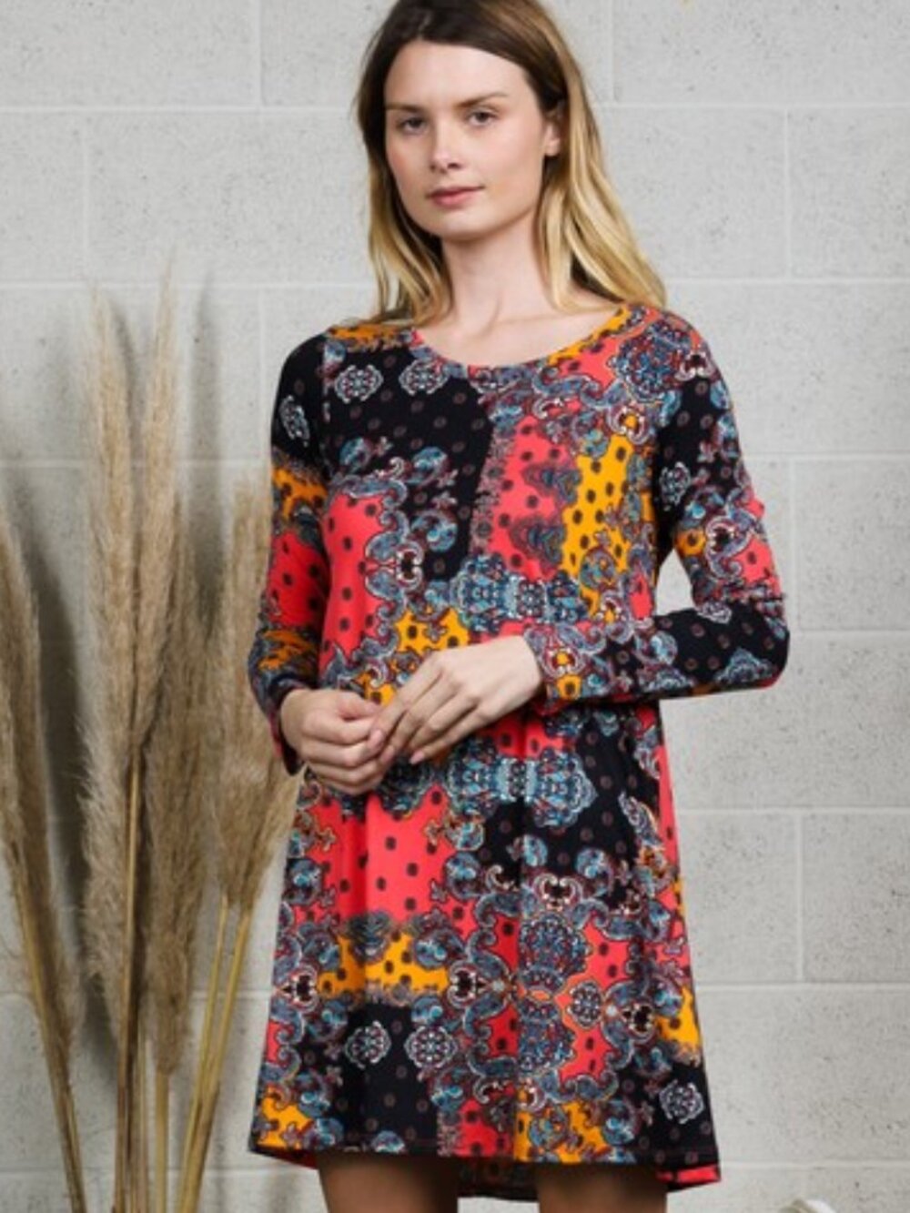 Wallpaper Print Flare Dress | Made in USA | NWOT | Floral Boho Dress | S M L‎
